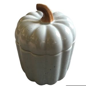 Light Blue Pumpkin Shaped Gourd Lidded Container - NEW